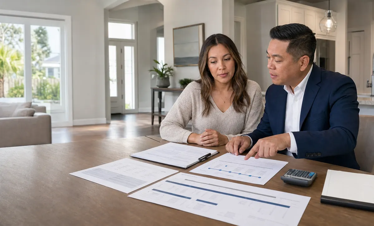 Houston homeowner and advisor comparing written home-sale options